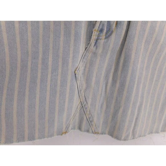 PacSun Women’s Blue Denim Cut Off  Mini Jean Skirt Striped Size 25 - Picture 3 of 7